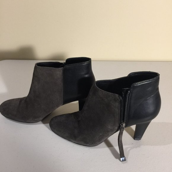 Franco Sarto Ladies Heeled Booties Size 7.5 M Boots Black Grey - Picture 7 of 16